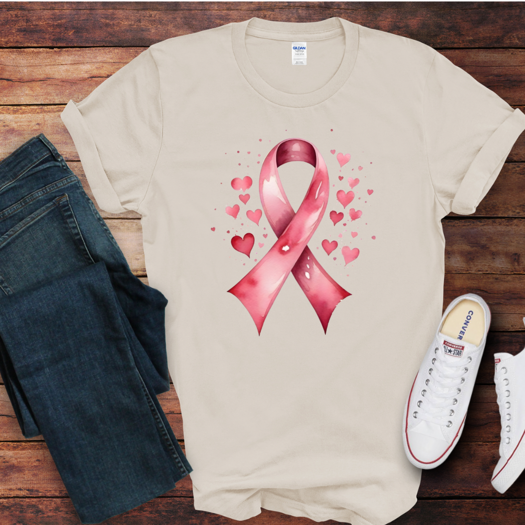 Breast Cancer Ribbon DTF Shirt Print