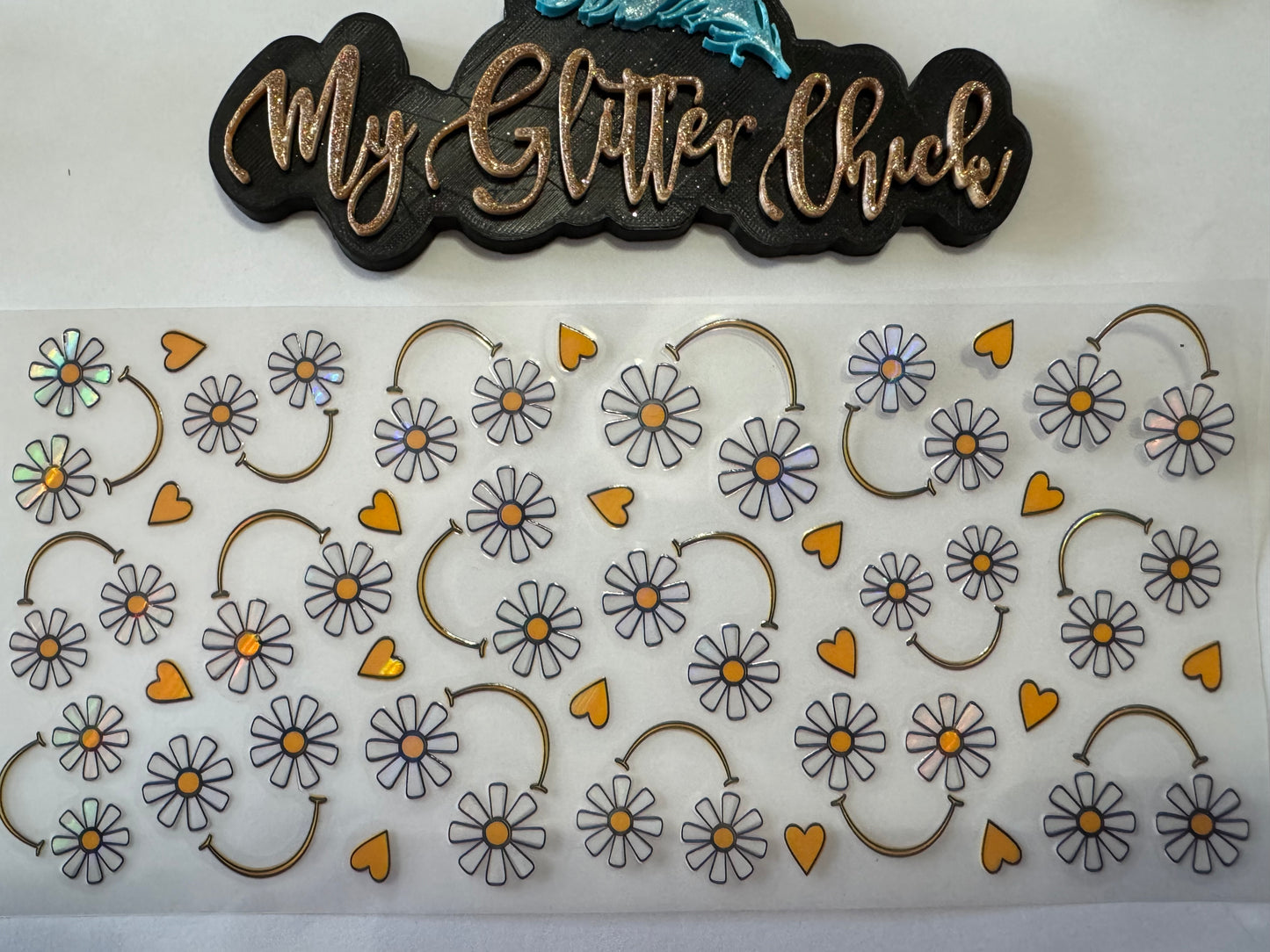 Daisies Holographic UVDTF wrap 013