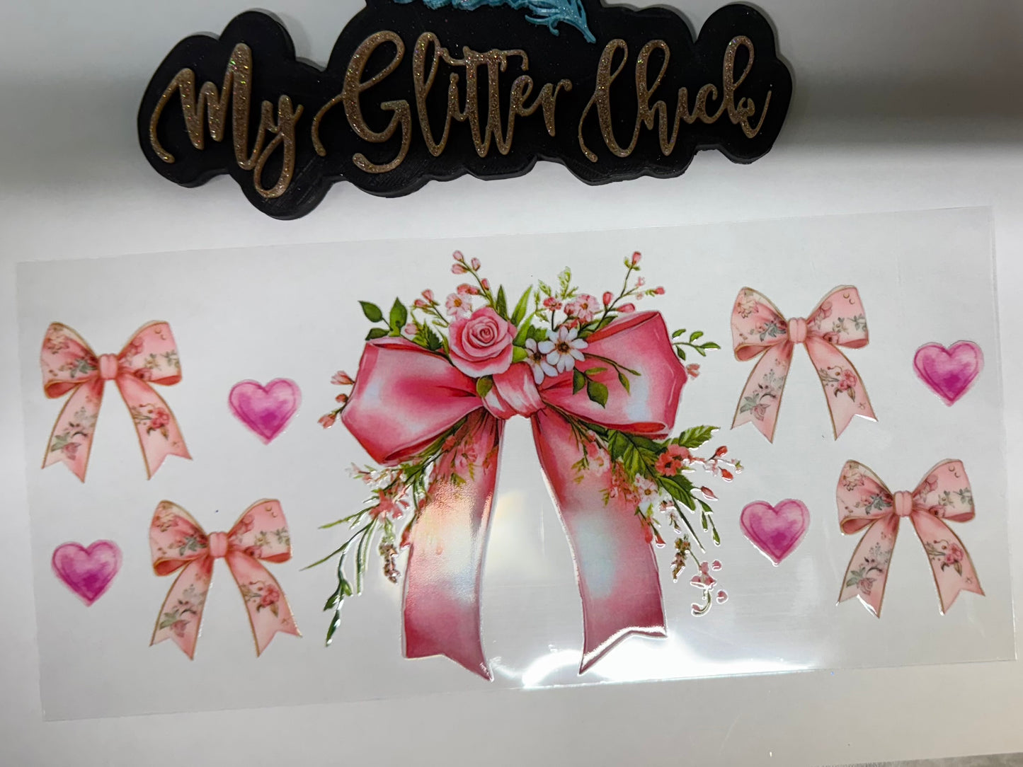 Pink Bows and flowers 3043