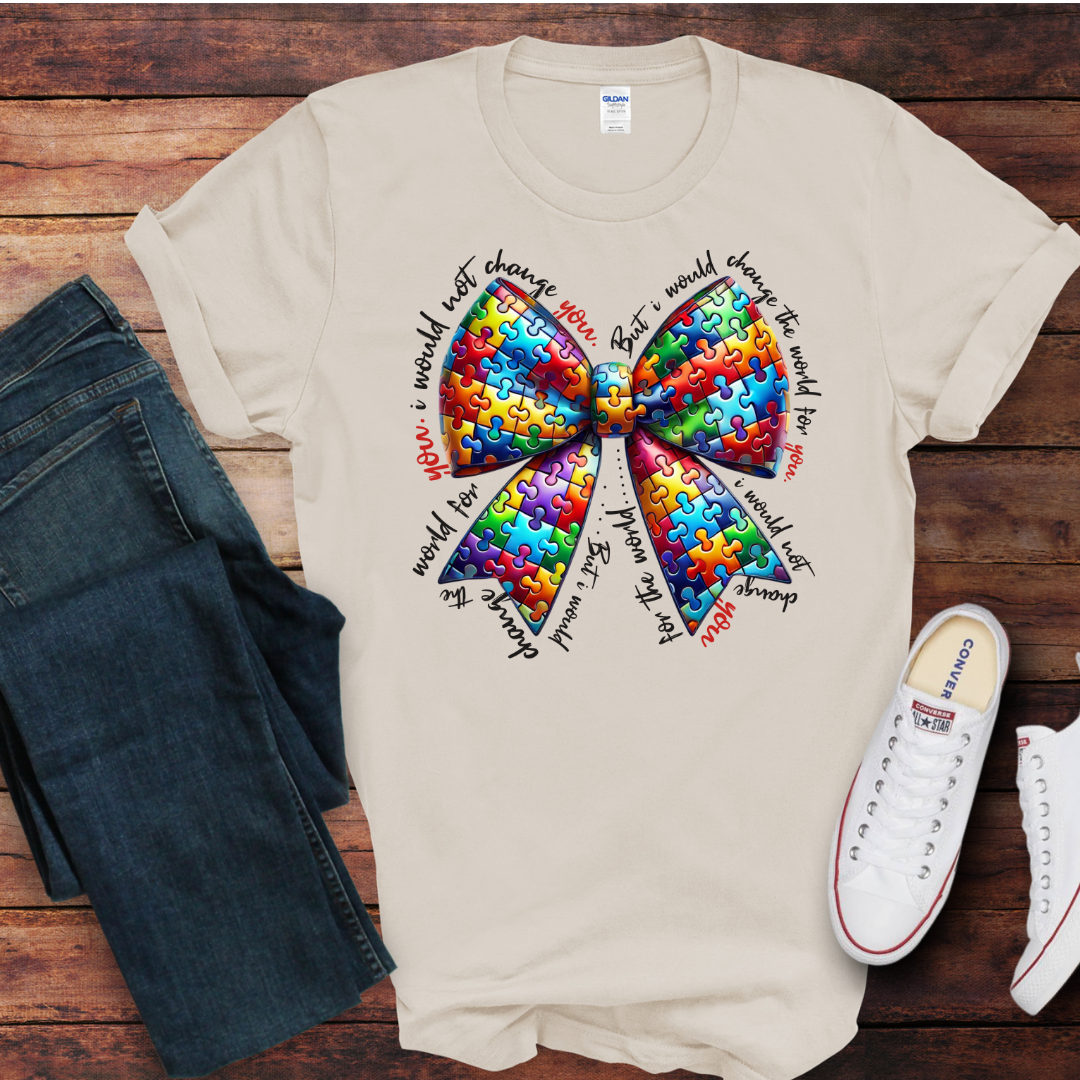 Autism Bow DTF Shirt Print