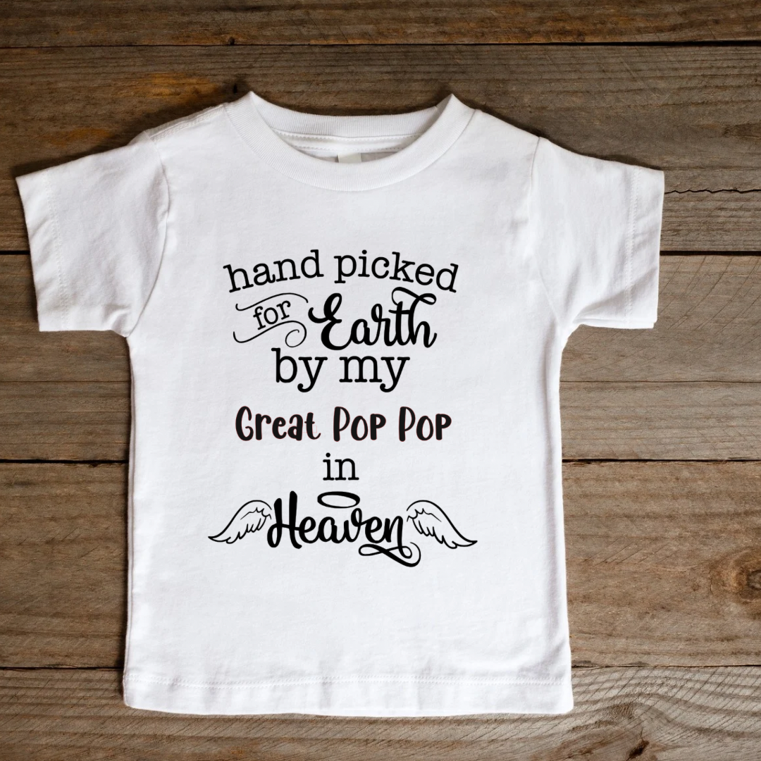 Hand picked for earth by my Great Pop Pop DTF Kids Print