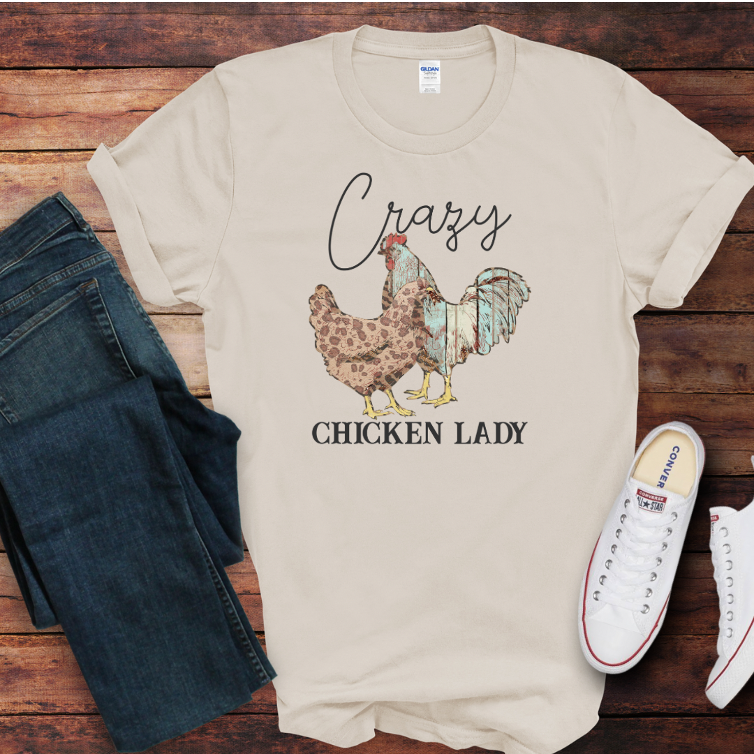 Crazy Chicken Lady DTF Shirt Print