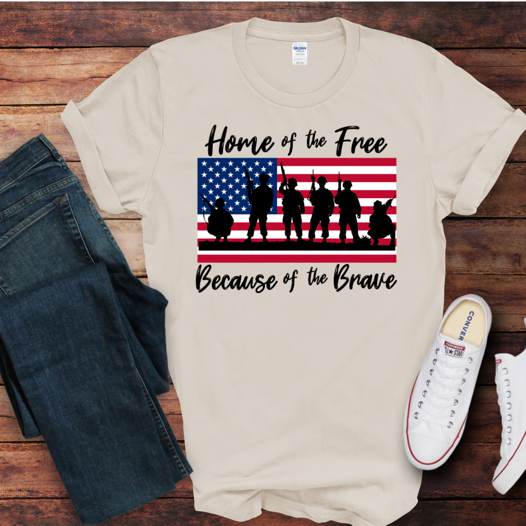 Home of The Free DTF Shirt Print