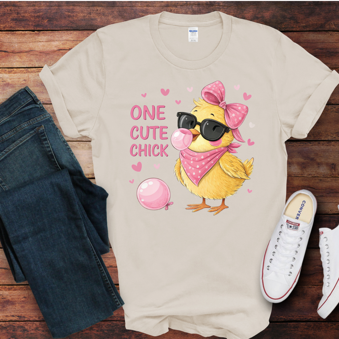 One Cute Chick DTF Shirt Print