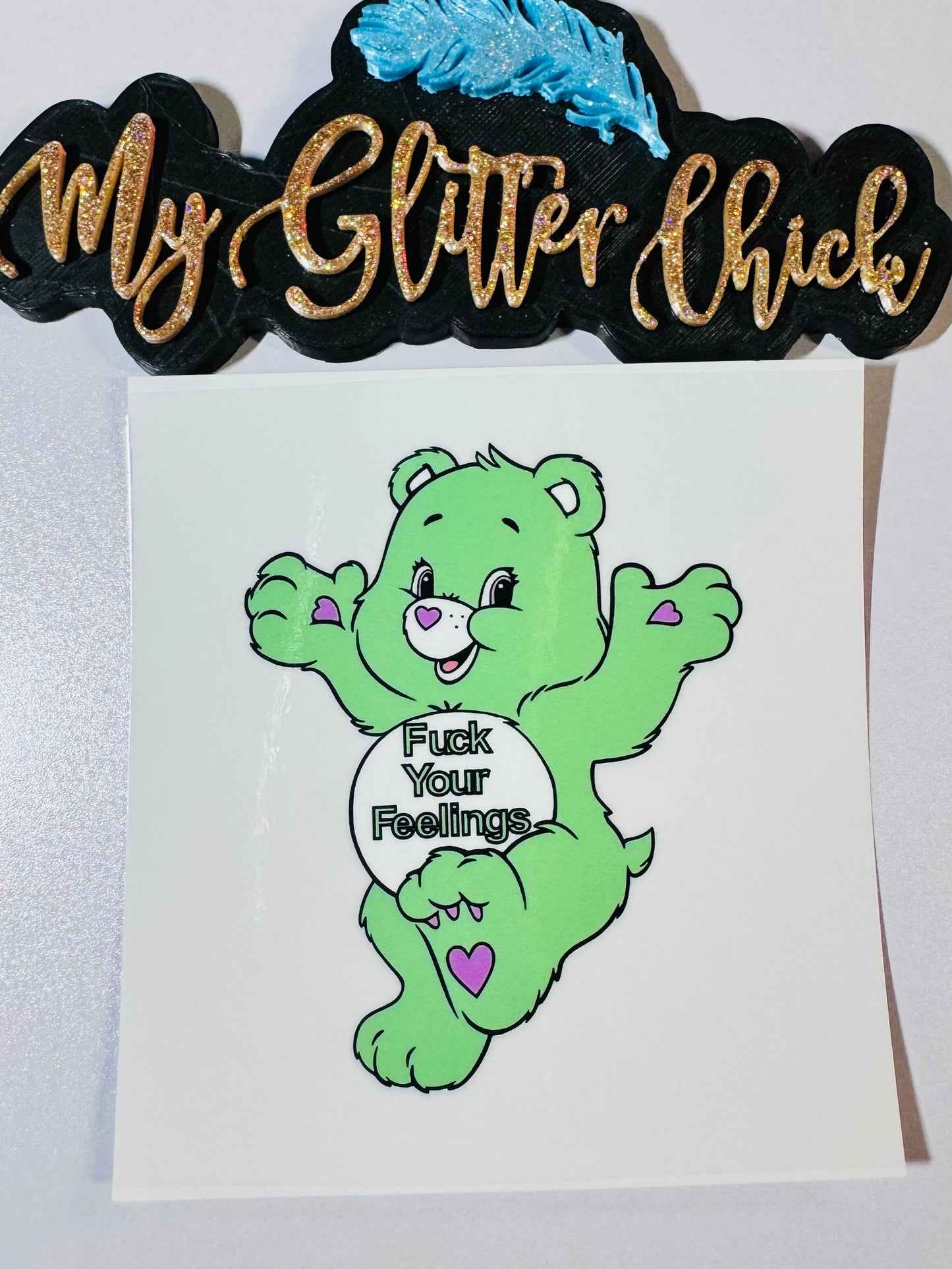 F your feelings Bear UV DTF Sticker 2004