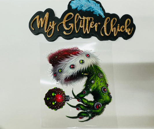 Grinch Hand Red UVDTF Sticker 6081