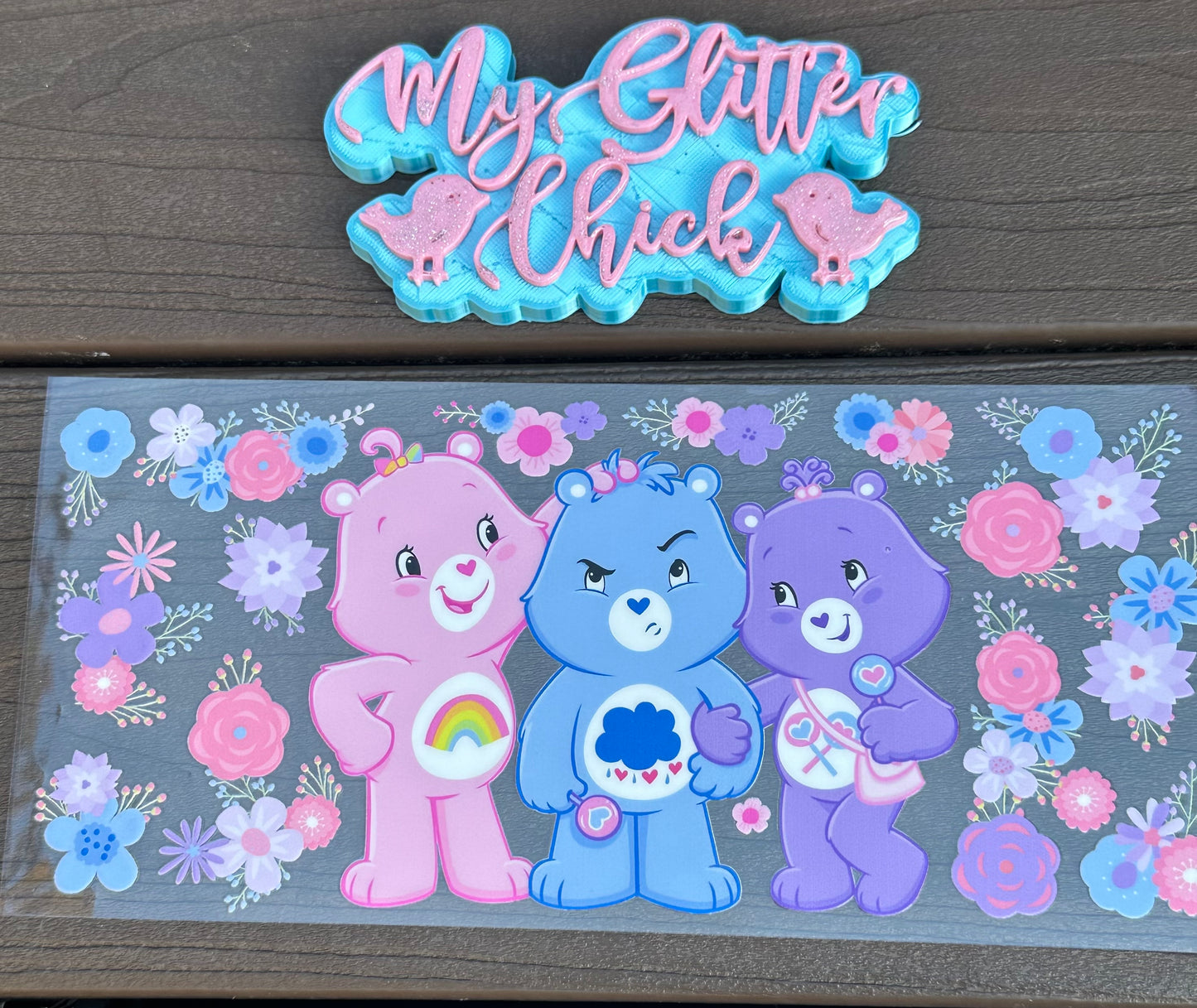 Care Bear Flowers UV DTF 4052