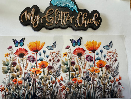 Wildflowers and butterflies UVDTF wrap 003