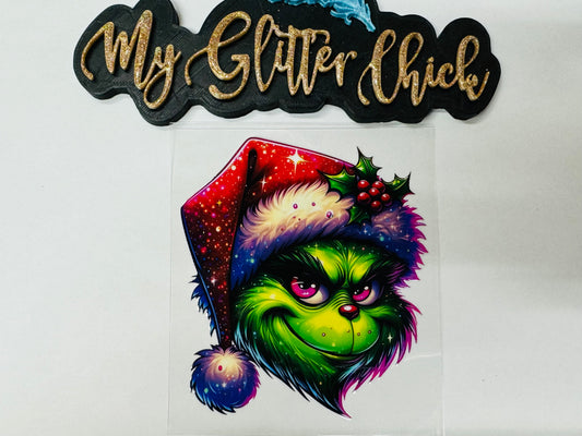 Grinch Face UVDTF Sticker 6078