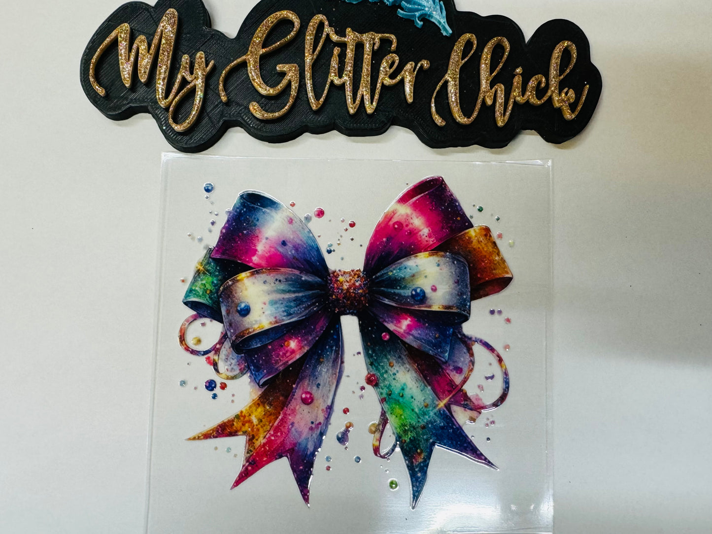 Colorful Christmas Bow UVDTF Sticker 6076