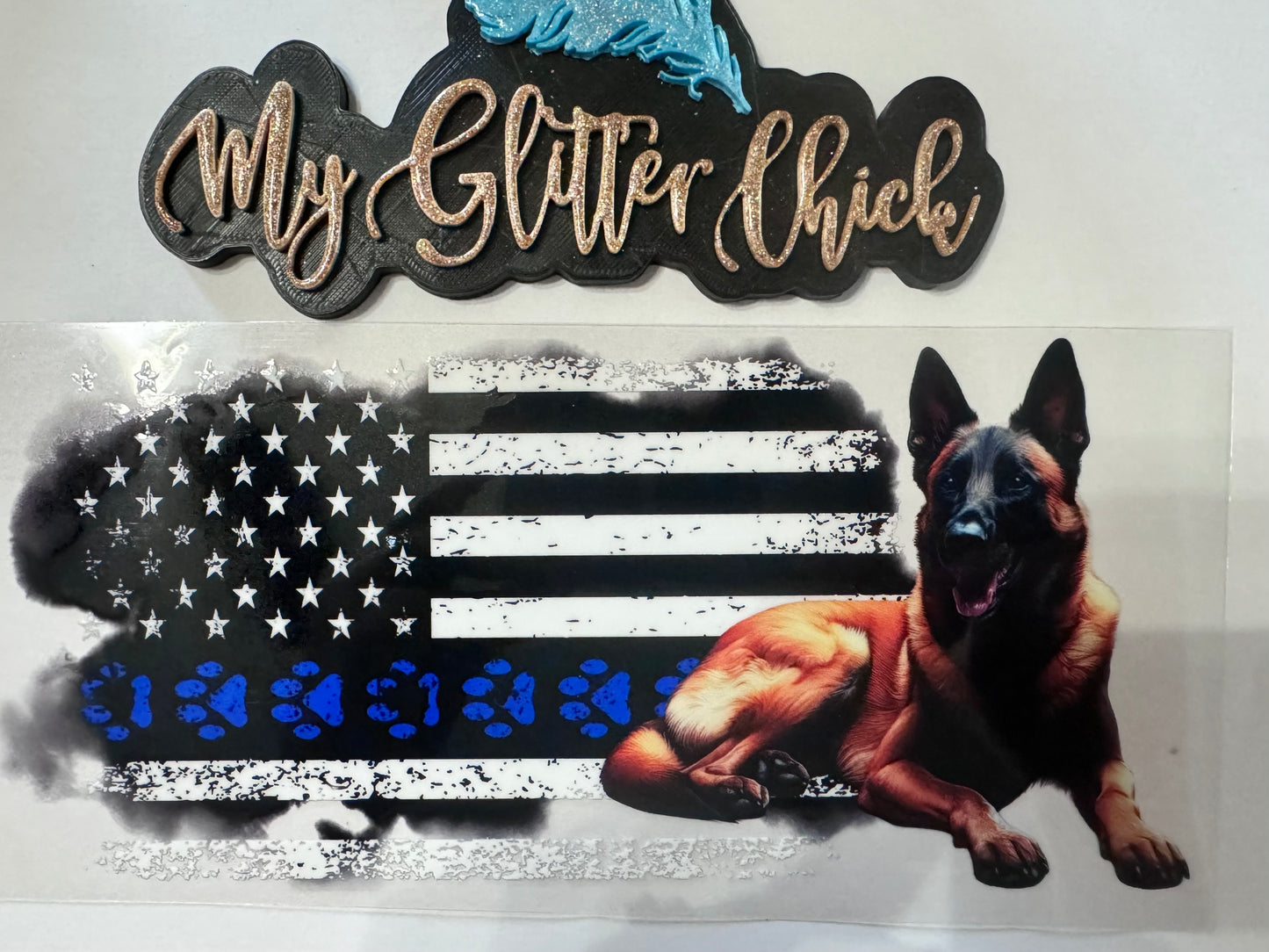 Police Flag/Dog UVDTF 8001