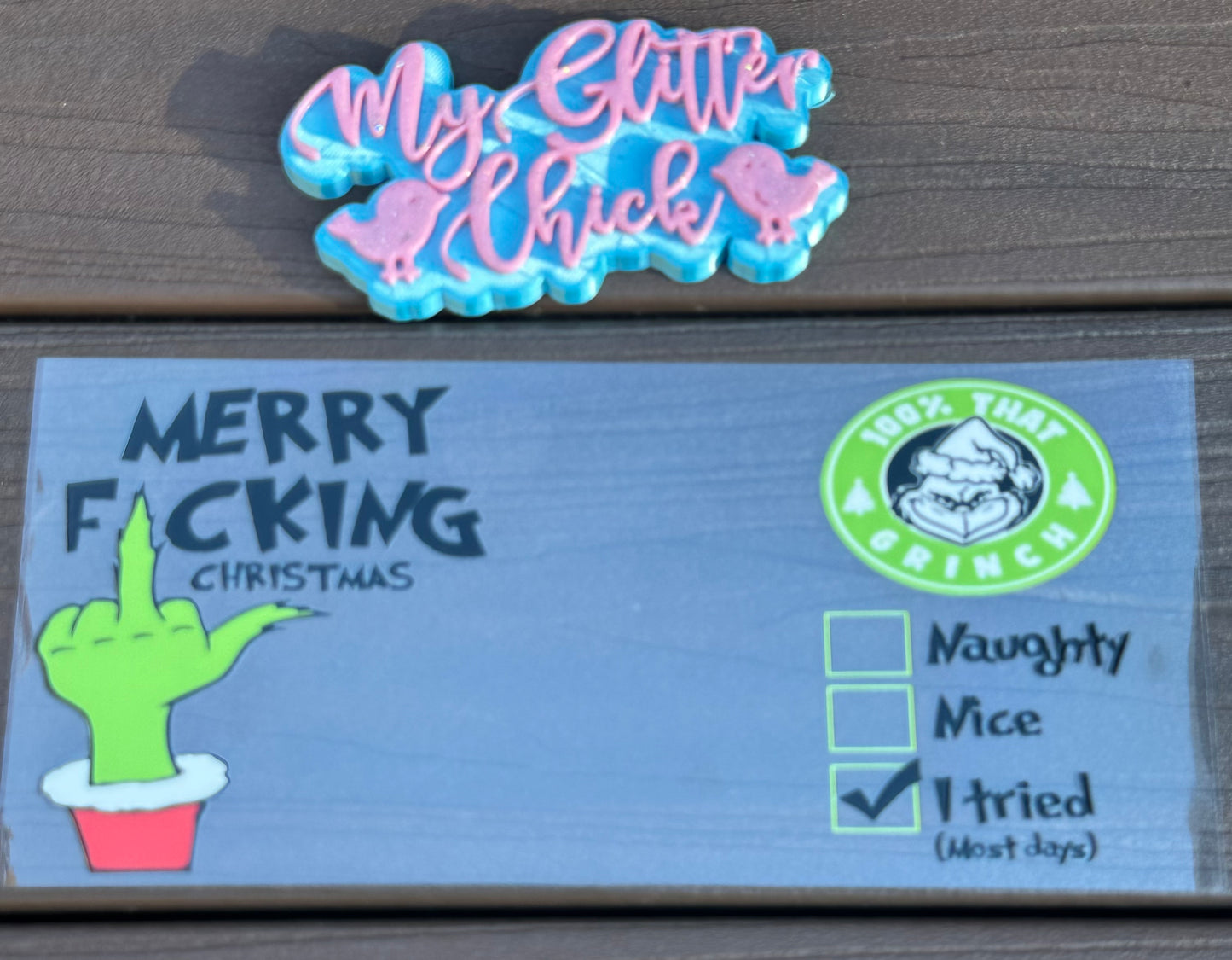 Merry F-Ing Christmas Grinch UV DTF 2044