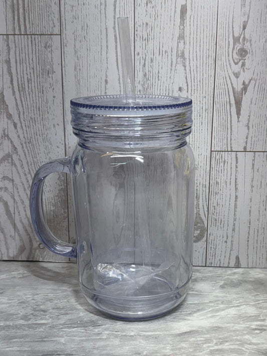 15oz Acrylic Snow Globe Mason Jar