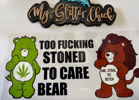 Too Fing Stones To Care Bear UVDTF wrap 027