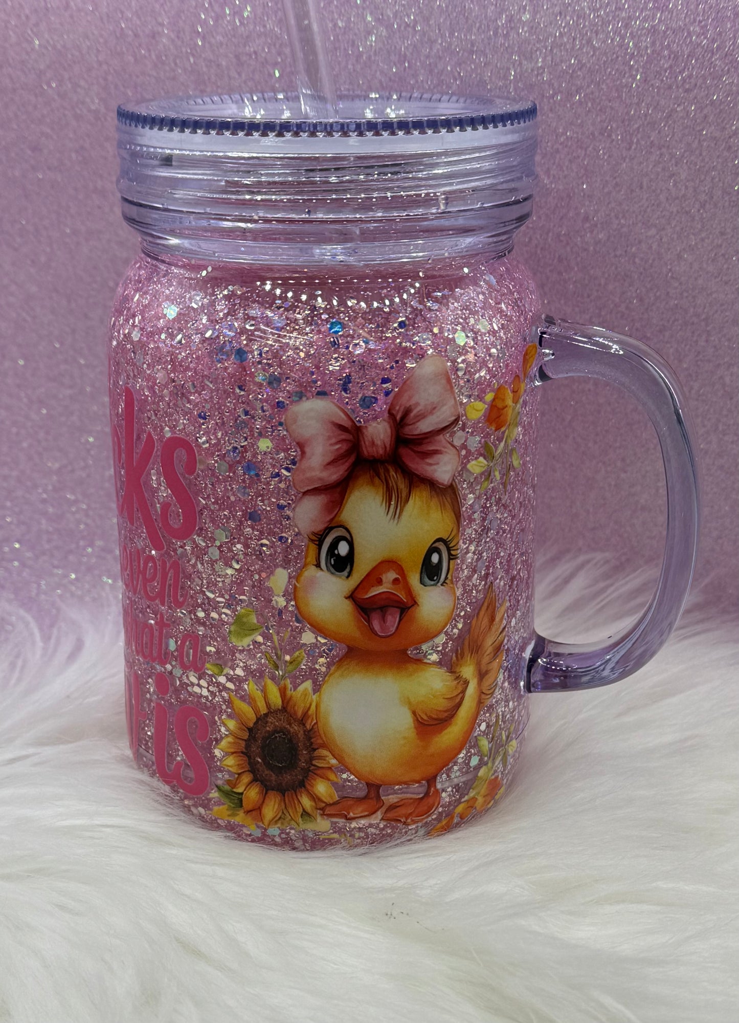15oz Acrylic Snow Globe Mason Jar