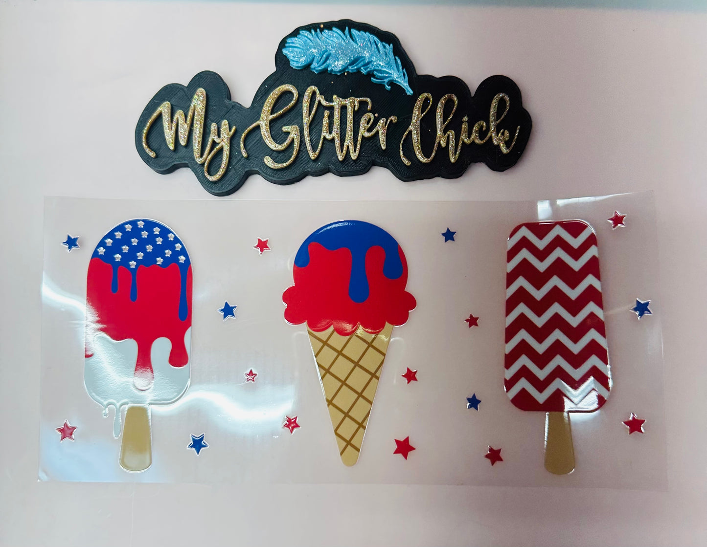 Patriotic Ice Cream UV DTF Wrap 5003