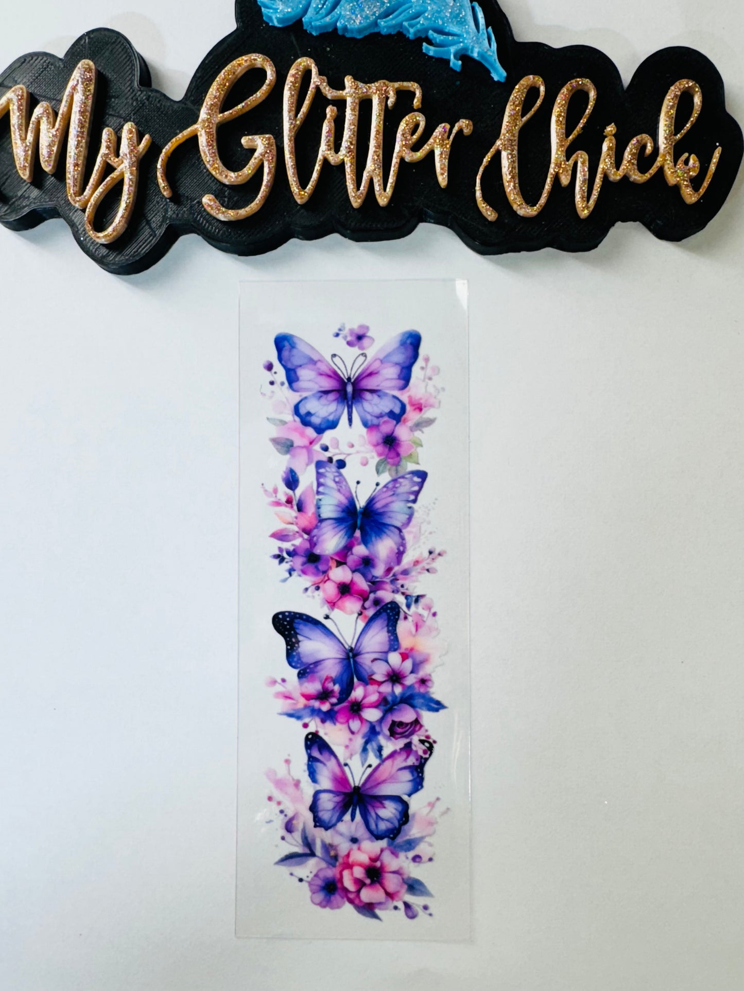 Purple Butterflies UVDTF Pen Wrap