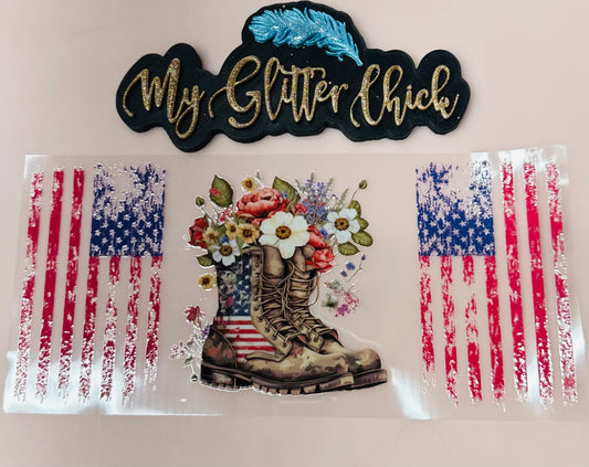 Patriotic Boots UV DTF Wrap