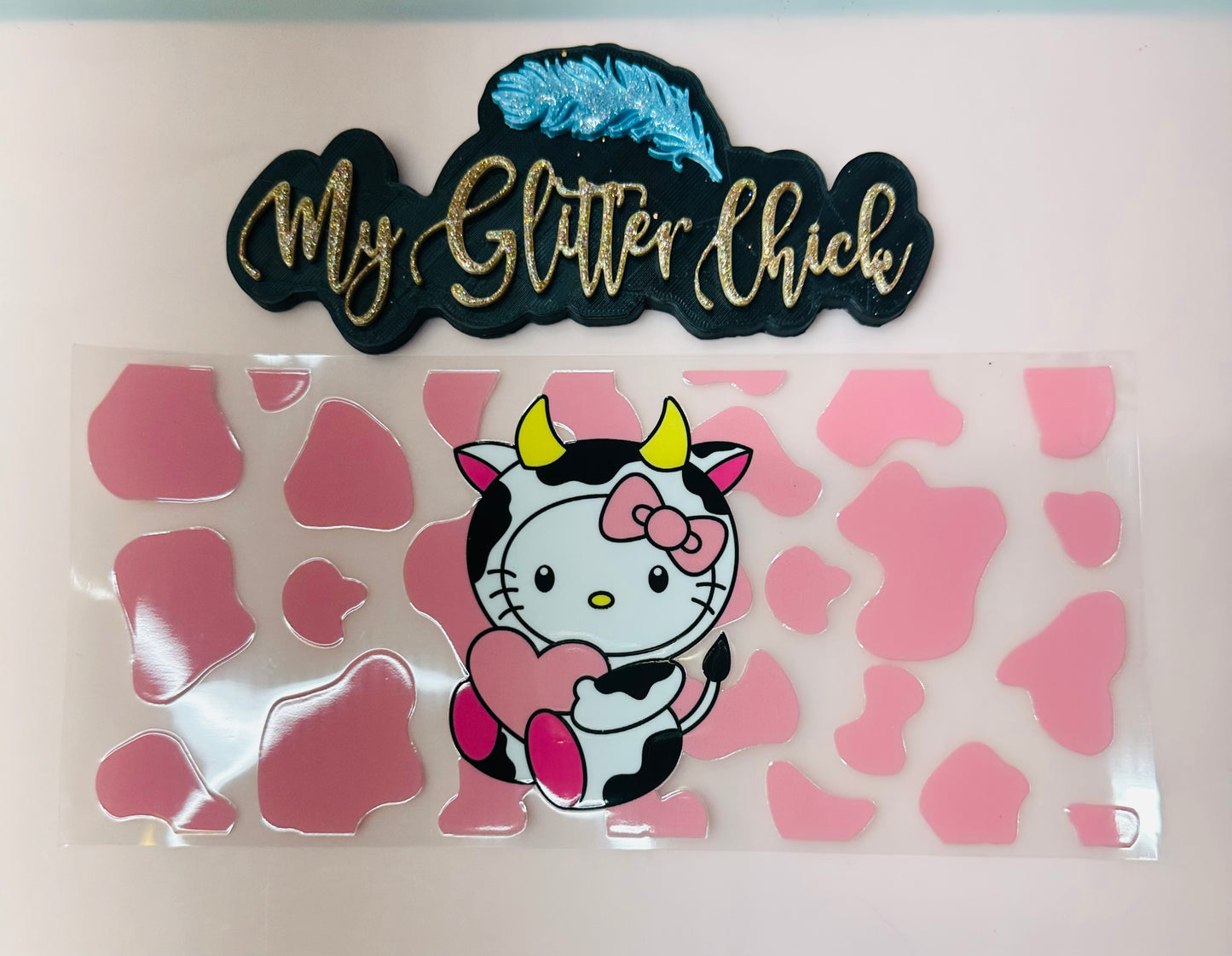 Hello Kitty Cow UV DTF Wrap 4020