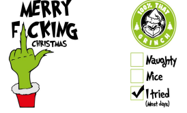 Merry F-Ing Christmas Grinch UV DTF 2044